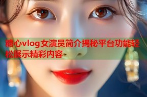 糖心vlog女演员简介揭秘平台功能轻松展示精彩内容