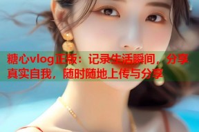 糖心vlog正版：记录生活瞬间，分享真实自我，随时随地上传与分享