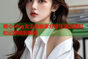 糖心vlog女主角独家分享生活点滴轻松记录精彩瞬间