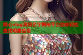 糖心vlog演员名字揭秘平台助你轻松查找明星信息