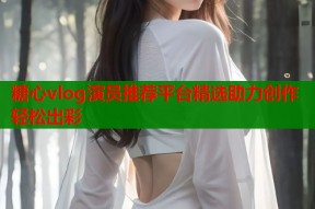 糖心vlog演员推荐平台精选助力创作轻松出彩